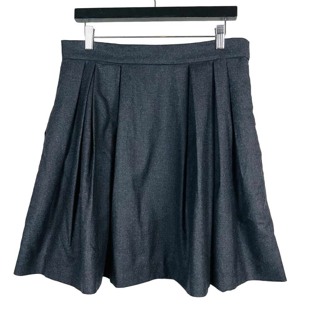 Hadleigh's Wool A Line Skirt Black Made in Italy - 46